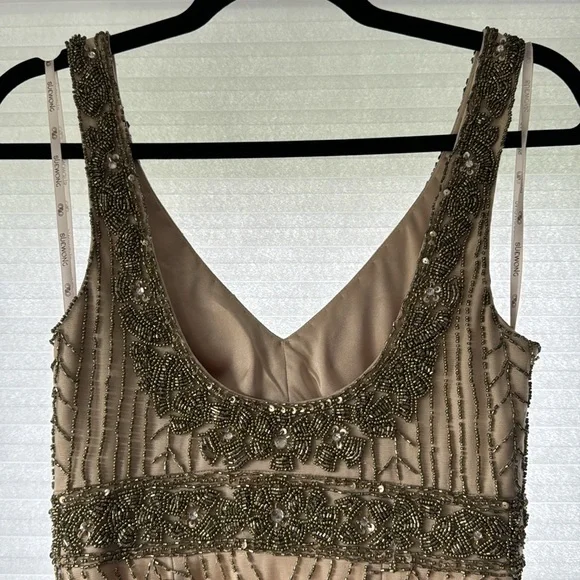 Sue Wong Beaded Champagne Sleeveless Dress - Picture 3 of 6